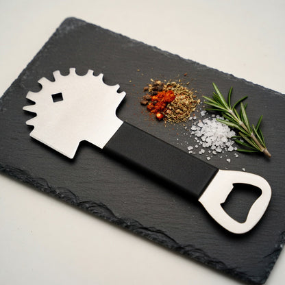 Stainless steel braai scraper with non-slip handle